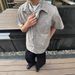 Men's Clothing Fixed Color Woven Plaid Seersucker Cross Yoke Loose Silhouette Short Sleeved Shirt_viptrois.com