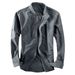 K New Men's Casual Shirt With A Gentleman's Style Stand Up Collar Shirt_viptrois.com
