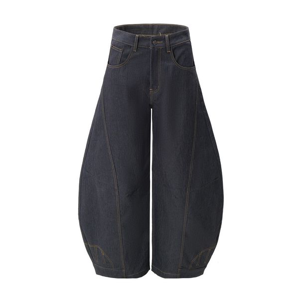 Men's Loose Wide-Leg Pocketed Cargo Jeans With Unique Design And Deconstructed Stitching_viptrois.com