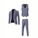 Men's Clothing Men's Slim Fit Three Piece Suit Style Business Casual Wedding Groomsmen Formal Solid Color Suit_viptrois.com