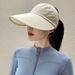 Ladies Empty Top Sun Protection Hat Summer Large Brim Outdoor UV Protection Sun Hat Peaked Hat Sun Hat_viptrois.com
