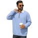 Men's Waffle Knit Pullover With Collar And Half Zipper, American Style Loose Fit, Color Block Casual Cross-Border_viptrois.com