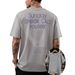 European And American Trendy Brand Sunday Letter Printing T-shirt, Men's Outdoor Running Loose Round Neck Sports Short-sleeved T-shirt_viptrois.com