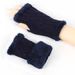 Unisex Warm wool cloth with soft nap is knitted gloves wristbands fingerless gloves with velvet the cold wool false sleeves gauntlets_viptrois.com