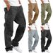 Men's Clothing Summer Overalls Drawstring Multi Pocket Casual Trousers_viptrois.com