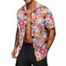 designer shirt men utton up print bowling shirt hawaii floral casual shirts men slim fit short sve dr hawaiian_viptrois.com