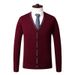 Men's Wool Blend V-Neck Cardigan Sweater - Stylish Casual Long Sleeve Vest Coat For Fall (Plaid & Camouflage Patterns)_viptrois.com