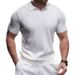 Men's Clothing Summer New Short Sleeved Sweater Men's Ice Silk Polo Shirt V Neck Lapel Slim Business T Shirt_viptrois.com