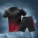 Men's Clothing Quick Drying Sports Suit Men's Fitness Summer Ice Silk Short Sleeved Shorts T Shirt Running Clothes_viptrois.com