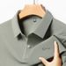 Seamless Summer Fashion Polo Shirt Daily Casual Middle-aged Men's Top Short Sleeve T-shirt Men_viptrois.com