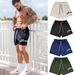 Men's clothing Mesh shorts Loose summer men's thin ice silk quick drying quarter pants_viptrois.com