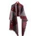 Unisex Women's autumn/winter shawl with looped yarn thickened polka-dot check oblique scarf_viptrois.com