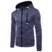 Men's Clothing Spring New Men's Sports Leisure Jacquard Sweater Fleece Cardigan Hooded Jacket_viptrois.com