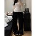 Vintage Style Women's Casual Pants - Loose Fit Wide Leg Joggers With Straight Cut For Comfort & Stylish Look (Multiple Colors & Sizes)_viptrois.com