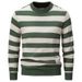 2023 New Winter Men's Slim Striped Round Neck Versatile Warm Pullover Sweater Bottoming Shirt_viptrois.com