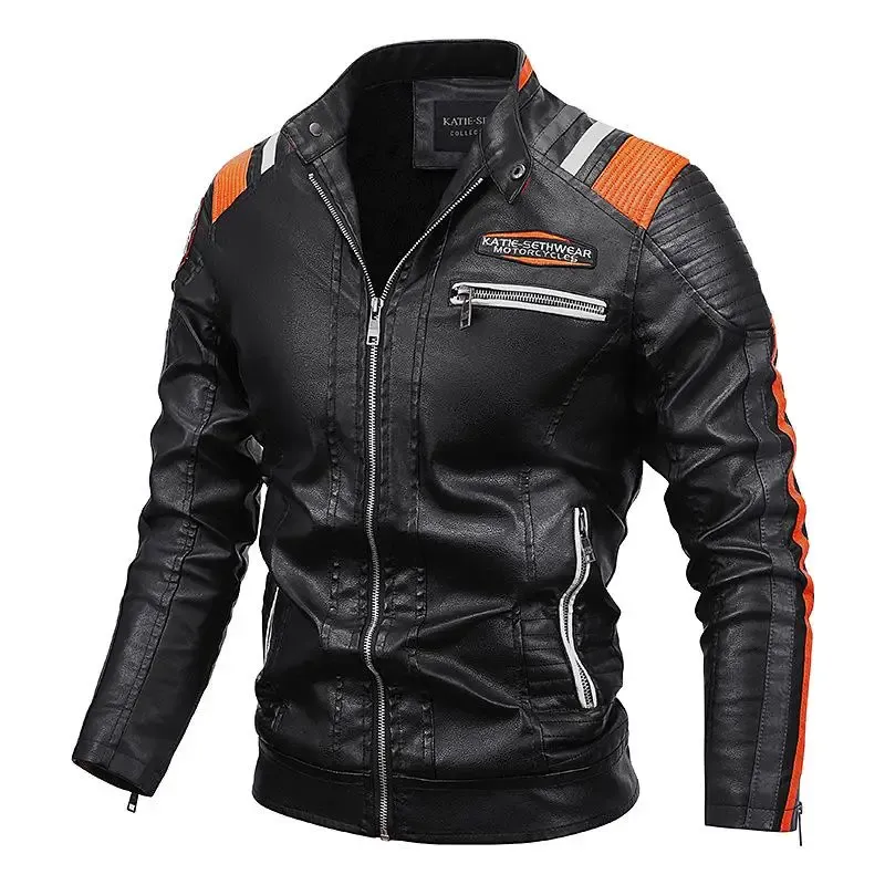 Mens Vintage Motorcycle Jacket 2025 Men Fashion New Biker Leather Jacket Male Embroidery Bomber Coat Winter Fleece Pu Overcoat_viptrois.com