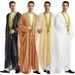 Men's Clothing Factory stock men's robe, TH834, Arabic men's embroidered long sleeved beard, gold beaded chiffon outer shawl_viptrois.com