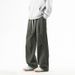 American Casual Pure Cotton Versatile Cargo For Men Spring Summer Straight Wide Leg Trendy Brand Draped Long Pants 2025_viptrois.com