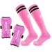 Youth Football Shin Guards & Socks Combo Set - Adjustable Straps, Knee-High Socks For Soccer, Basketball, Volleyball - Lightweight & Breathable_viptrois.com