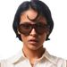 Retro Large Frame Round Face Slim Frog Mirror Trendy Single Beam Sunglasses Men's Cross Border Sunglasses Women's T1313_viptrois.com