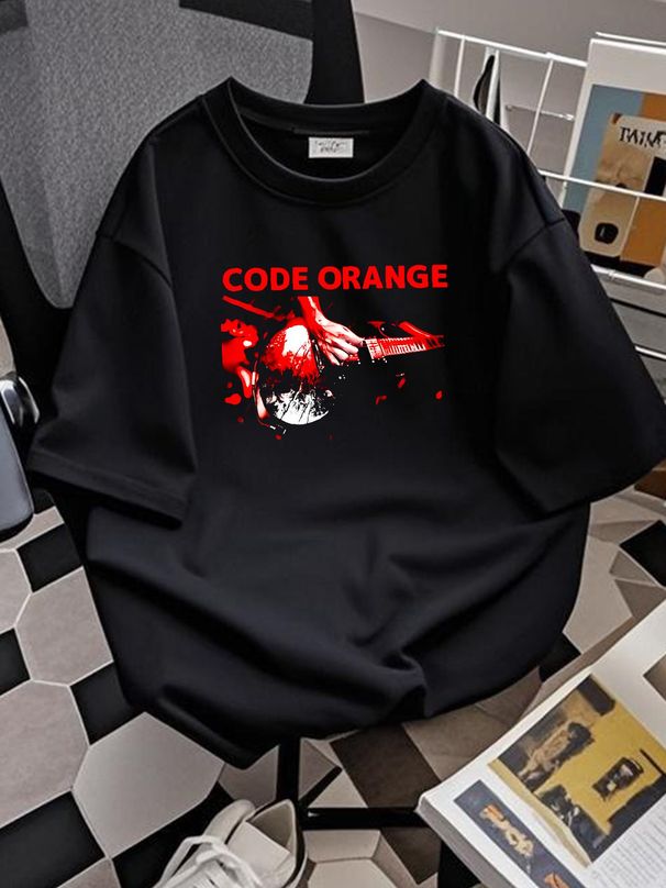code Orange No Mercy Tee T Shirt Fashion Unisex Versatile Summer Stretched Comfortable Top For Everyday Wear Streetwear Homme Designer Clothes_viptrois.com