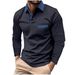 Pulse 2025 Spring Autumn New European And American Cross-Border With Pocket Men's Turn-Down Collar Long Sleeve Polo_viptrois.com