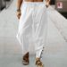 Men's Clothing Men's Cotton And Linen Button Drawstring Elastic Waist Solid Color Comfortable Breathable Trousers Beach Pants_viptrois.com