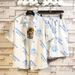 Men's Clothing Ice Silk Shirt Suit Fashionable Couple Beach Shorts Two Piece Suit Men_viptrois.com