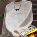 Loom Autumn Winter New Versatile Trendy Pullover Steel Print Letter Gradient Top Men's Fleece Lined Long Sleeve Casual_viptrois.com