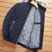 Men's Winter Jacket Stand up Collar Fleece Lined Thickened Dad Style Loose Fit Warm Cotton Coat Fashionable And Versatile Outerwear_viptrois.com