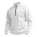 Men's Waffle Autumn Leisure Outdoor High Collar Half Zipper Pocket Pullover Long Sleeve Sweatshirt_viptrois.com