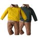Kid's Clothing autumn and winter new children's clothing children's pullover sweater shirt with British trousers three piece suit Boy set_viptrois.com