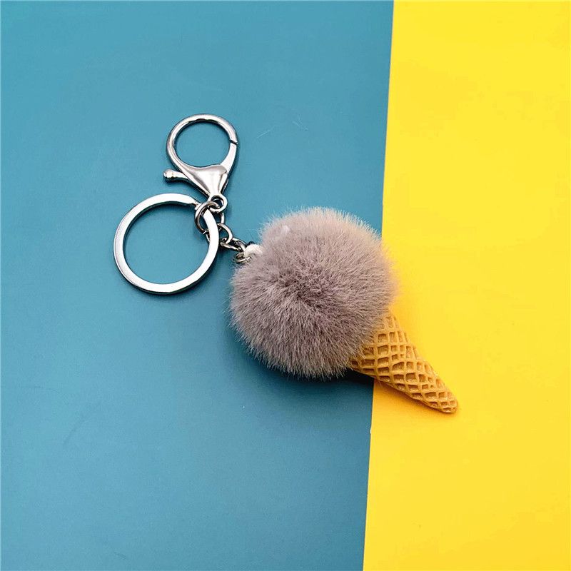Bag Charm Cartoon Fruit Keychain Student Cute Bag Pendant Ice Cream Cone Plush Car Keychain Creative Gift_viptrois.com