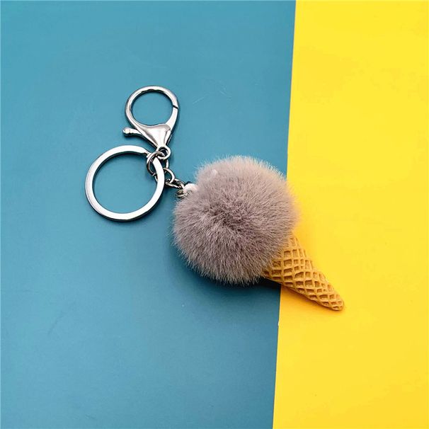 Bag Charm Cartoon Fruit Keychain Student Cute Bag Pendant Ice Cream Cone Plush Car Keychain Creative Gift_viptrois.com
