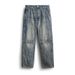Men's Clothing Jeans Workwear Multi Pocket Trousers New Retro Distressed Washed Straight Harem Jeans _viptrois.com
