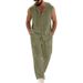 Men's Linen Hooded Sleeveless Shirt With Straight Leg Pants Set - Breathable Summer Resort Wear_viptrois.com