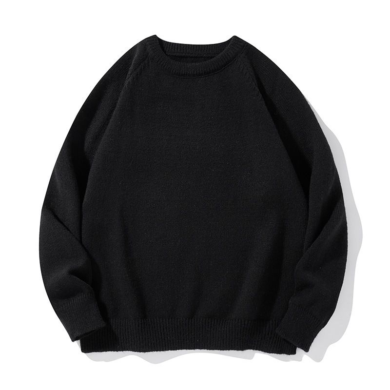 Men's Fleece-Lined Thick Knit Sweater – Warm Round Neck Pullover For Autumn & Winter (Black/Beige/Brown, Sizes M-Xxl)_viptrois.com