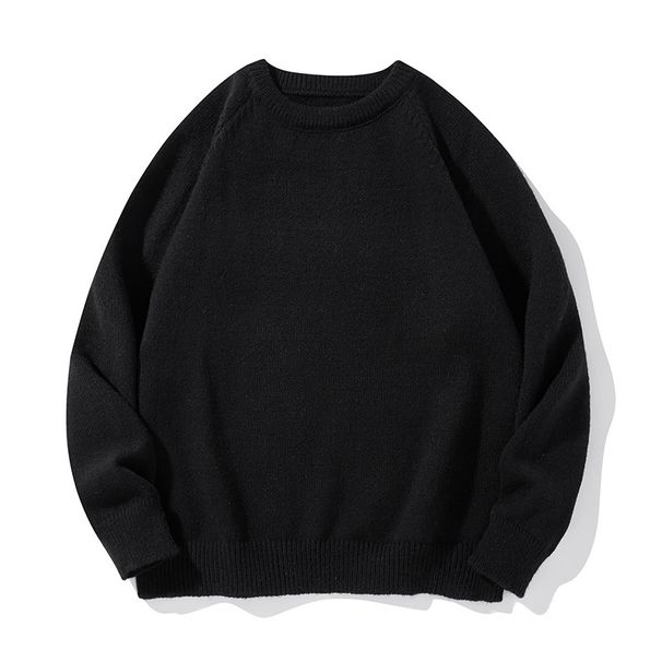 Men's Fleece-Lined Thick Knit Sweater – Warm Round Neck Pullover For Autumn & Winter (Black/Beige/Brown, Sizes M-Xxl)_viptrois.com