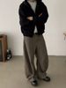 Washed Brown Jeans Men's Trendy Silhouette Casual Versatile Wide Leg Loose Curved Pants_viptrois.com