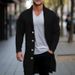 Pure Foreign Trade Cross-Border Clothing European And American Men's Mid-Length Sweer Thick Knit Twisted Cardigan Woolen_viptrois.com