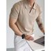 Men’s Clothing Polo Shirt V Neck Short Sleeved Knitted Sweater Men's Seagull Collar British Business Summer Ice Silk T Shirt Tide_viptrois.com