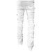 Black Stacked Jeans With Rips, Patches, Distressed Jeans, Streetwear, Men's Pants, Casual Slim Fit_viptrois.com