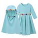Kids’ Clothing spring and autumn style Girls' long sleeved solid color dress + headscarf two piece children's skirt ins_viptrois.com
