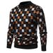 Loom Cross-Border Hot Sale Foreign Trade European And American Round Neck Pullover For Men Casual Patchwork Knitted Sweater_viptrois.com
