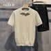 Men's Clothing Summer Men's Handsome Small V Neck Solid Color Knitted Polo Shirt Slim Version Short Sleeved T Shirt Casual Top_viptrois.com