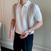 Men's Clothing Light Luxury Short Sleeved Polo Shirt For Men In Summer With Half Zipper Lapel Striped Breathable Casual Knitted Top T Shirt_viptrois.com