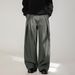 Men's Clothing Pleated Design Textured Casual Pants Men's Autumn Style Drape Loose Straight Trousers Trendy Brand Retro Silhouette Long Pants_viptrois.com