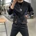 Pure American Style Men's Sweatshirt 2024 Autumn Winter New Round Neck Trendy Patchwork Pocket Long Sleeve T-Shirt Casual Top_viptrois.com