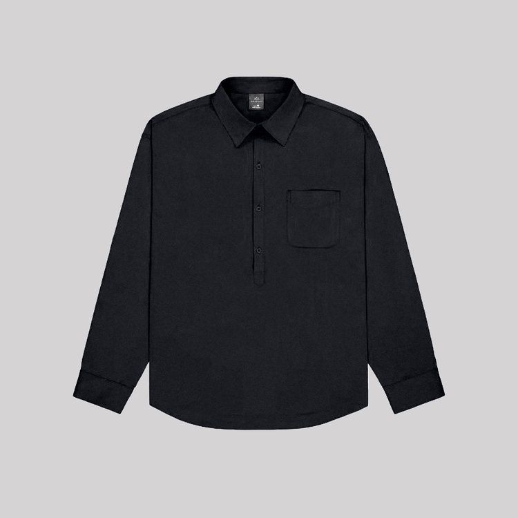 Unisex Casual Long-Sleeve Shirt Jacket - Lightweight Spring & Summer Open-Front Oversized Top (Black, Navy, Pastel Yellow, Red)_viptrois.com