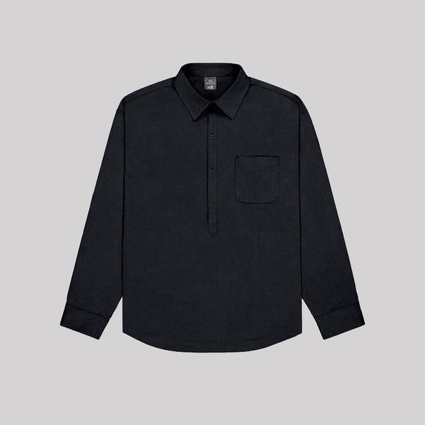 Unisex Casual Long-Sleeve Shirt Jacket - Lightweight Spring & Summer Open-Front Oversized Top (Black, Navy, Pastel Yellow, Red)_viptrois.com